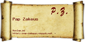 Pap Zakeus névjegykártya